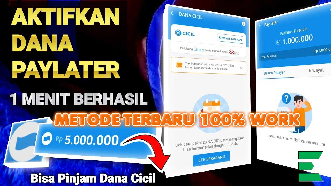 aktivasi dana paylater terbaru dijamin 100 work